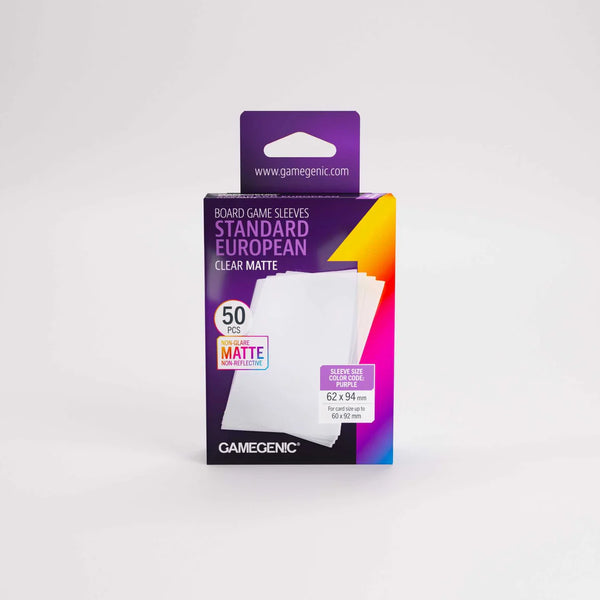 Gamegenic Board Game Sleeves Standard European Clear Matte (100 ct.) - 1