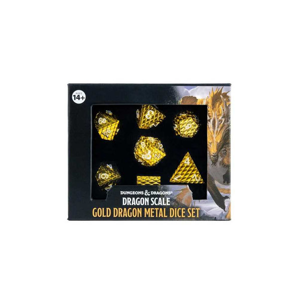 D&D Dragon Scale Metal Dice Set: Gold - 1