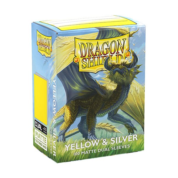 Dragon Shield: Dual Matte Sleeves - Yellow & Silver - Standard Size (100) - 1