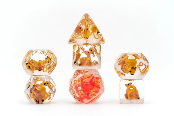 FanRoll: Santa Set Reindeer Dice 16mm Resin Poly Dice Set - 1