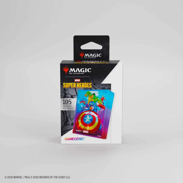 Gamegenic - Magic: The Gathering Marvel Super Heroes Premium Art Sleeves - Captain America, Team Leader - 1