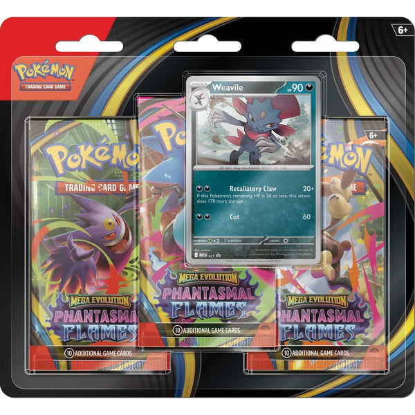 Pokemon TCG: Phantasmal Flames Weavile 3-Pack Blister Pack - 1