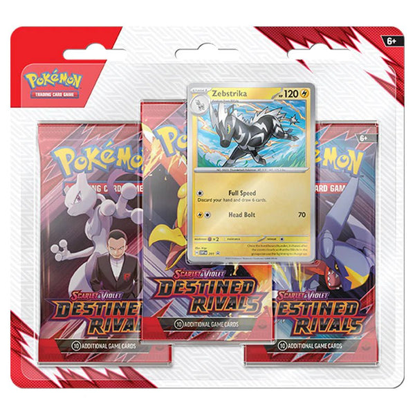 Pokemon TCG: Scarlet & Violet 10 – Destined Rivals 3-Pack Blister - Zebstrika - 1