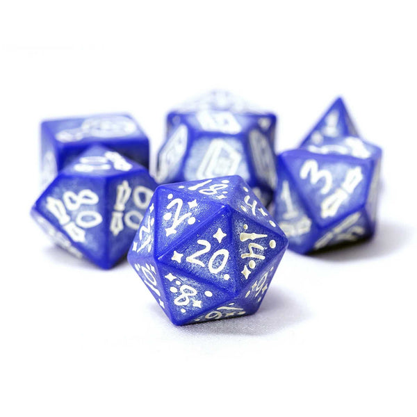 Sirius Dice: Illusory Stone - Purple Agate 7-Piece Polyhedral Dice Set - 1