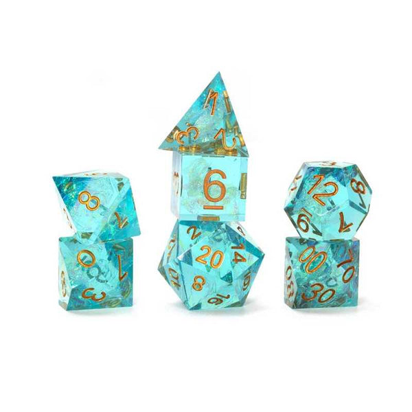 Sirius Dice: Sharp Aqua Fairy 7-Piece Polyhedral Dice Set - 1