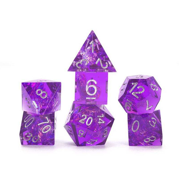 Sirius Dice: Sharp Purple Fairy 7-Piece Polyhedral Dice Set - 1