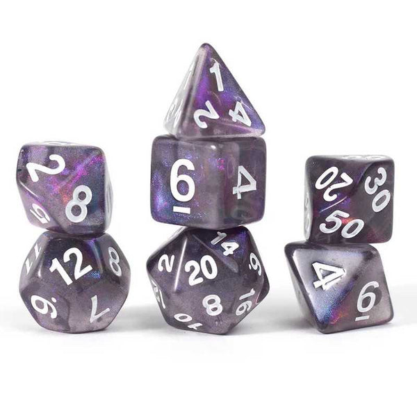 Sirius Dice: Treasures Unearthed 7-Piece Polyhedral Set - Amethyst - 1
