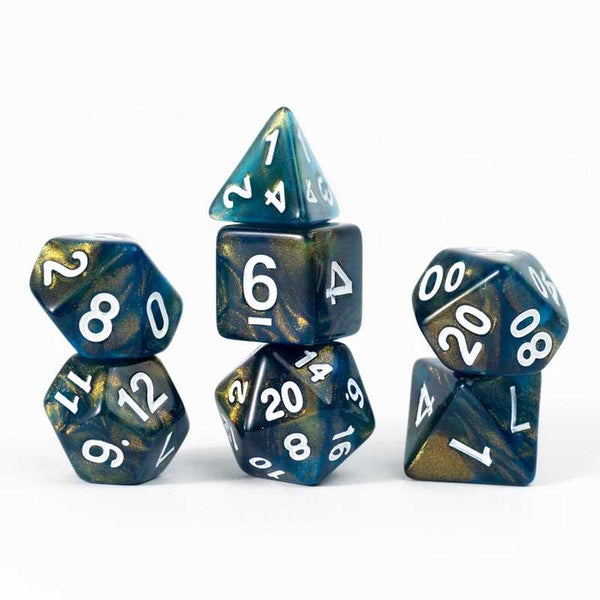 Sirius Dice: Treasures Unearthed 7-Piece Polyhedral Set - Onyx - 1