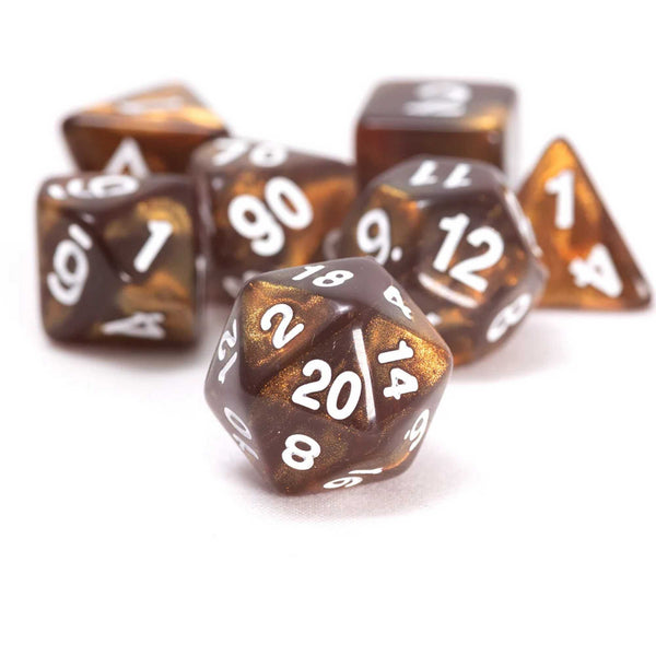 Sirius Dice: Treasures Unearthed 7-Piece Polyhedral Set - Topaz - 1