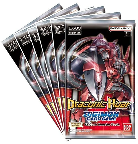 Digimon Card Game: Draconic Roar (EX-03) 6 x Booster Packs - 1