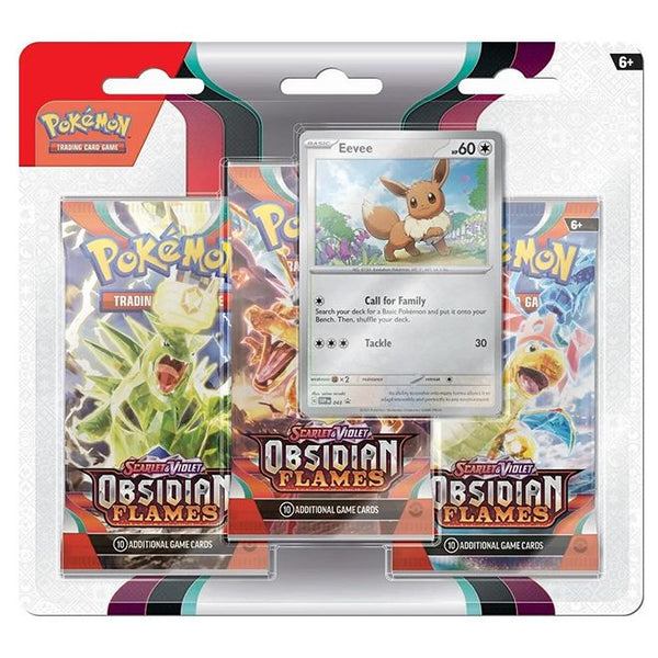 Pokemon TCG: Scarlet & Violet 3 - Obsidian Flames 3-Pack Blister Eevee - 1
