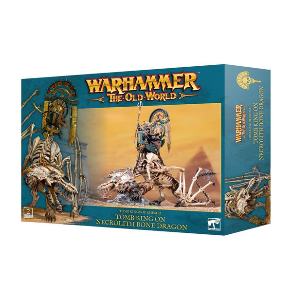 Warhammer The Old World: Tomb Kings of Khemri - Tomb King/Liche Priest On Necrolith Bone Dragon - 1