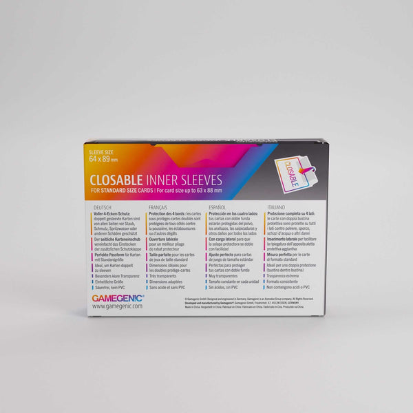 Gamegenic Closable Inner Sleeves 64x89 (100 ct.) - 3