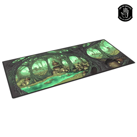 Curator: Arcane Landscapes - 'The Caverns' Brittany Bowman Playmat - Gathering Games