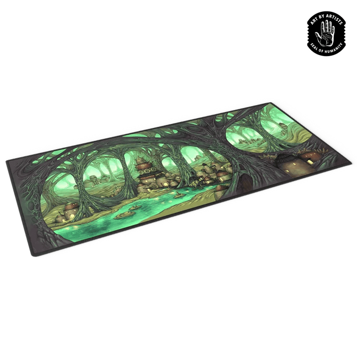 Curator: Arcane Landscapes - 'The Caverns' Brittany Bowman Playmat - Gathering Games