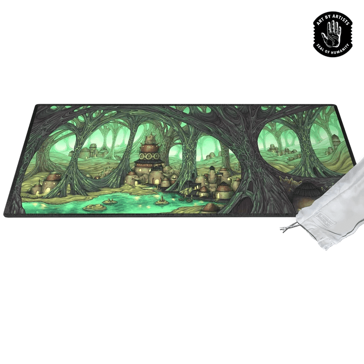 Curator: Arcane Landscapes - 'The Caverns' Brittany Bowman Playmat - Gathering Games
