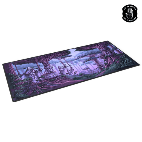 Curator: Arcane Landscapes - 'The Mezzanines' Brittany Bowman Playmat - Gathering Games