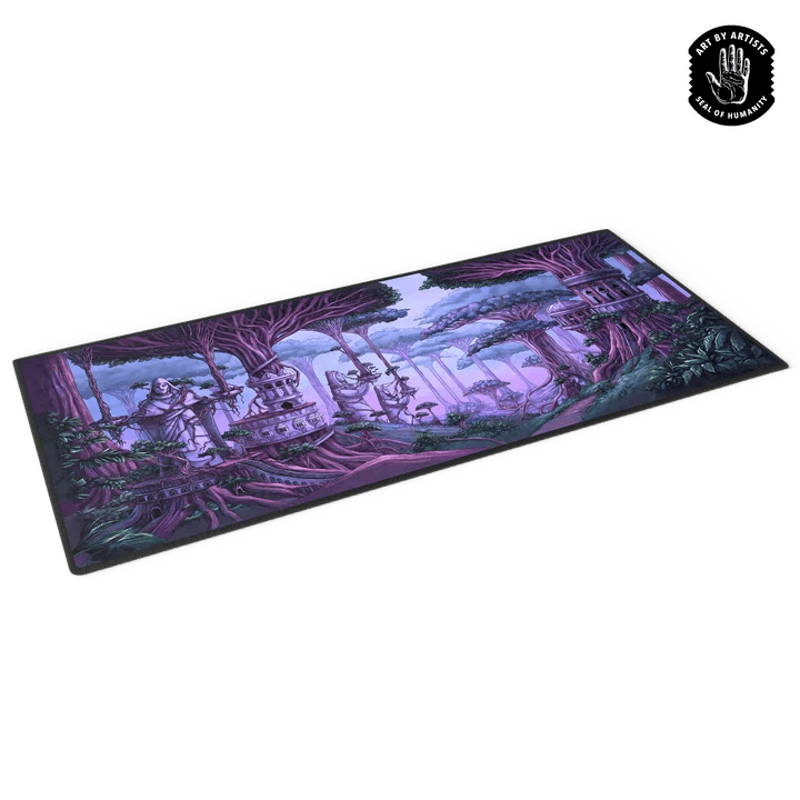 Curator: Arcane Landscapes - 'The Mezzanines' Brittany Bowman Playmat - Gathering Games