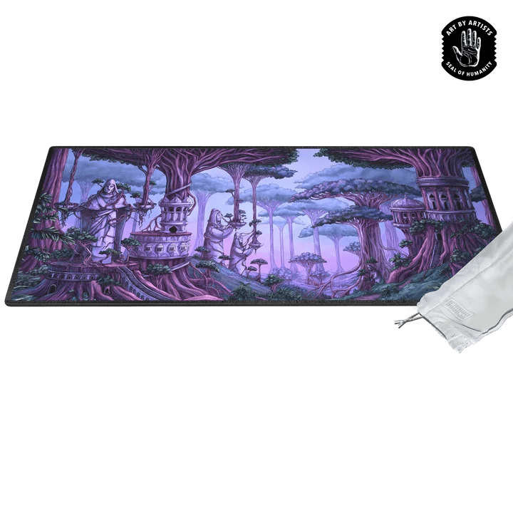 Curator: Arcane Landscapes - 'The Mezzanines' Brittany Bowman Playmat - Gathering Games