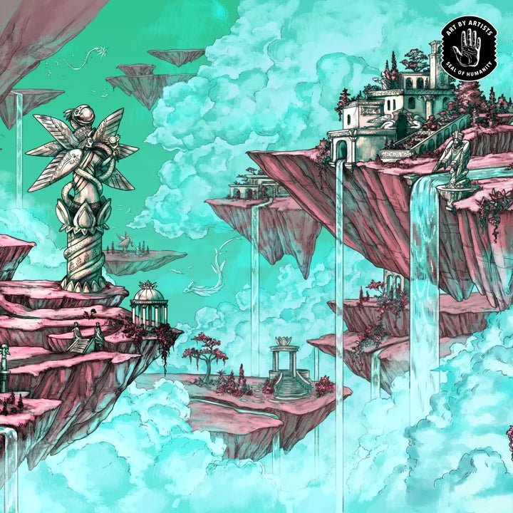 Curator: Arcane Landscapes - 'The Mists' Brittany Bowman Playmat - Gathering Games