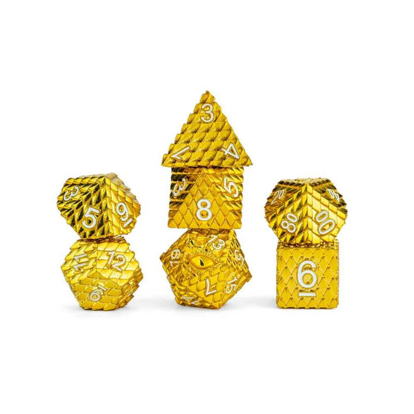 D&D Dragon Scale Metal Dice Set: Gold - 4