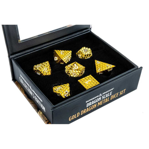 D&D Dragon Scale Metal Dice Set: Gold - 3