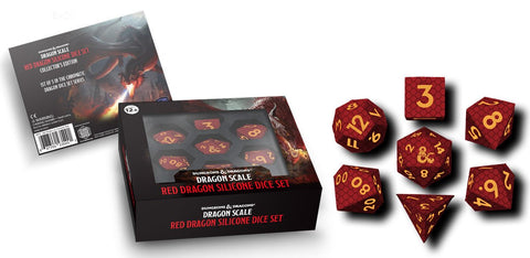 D&D Dragon Scale Silicone Dice Set: Red - Gathering Games