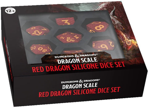 D&D Dragon Scale Silicone Dice Set: Red - Gathering Games
