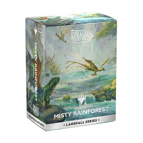 Dragon Shield: Dual Matte Art Sleeves - Magic: The Gathering Landfall Series - Misty Rainforest - Standard Size (100) - Gathering Games