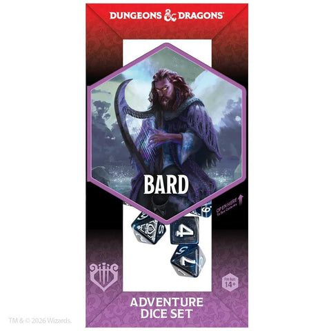 Dungeons & Dragons Adventure Dice Set - Bard (Blue, Black) - Gathering Games