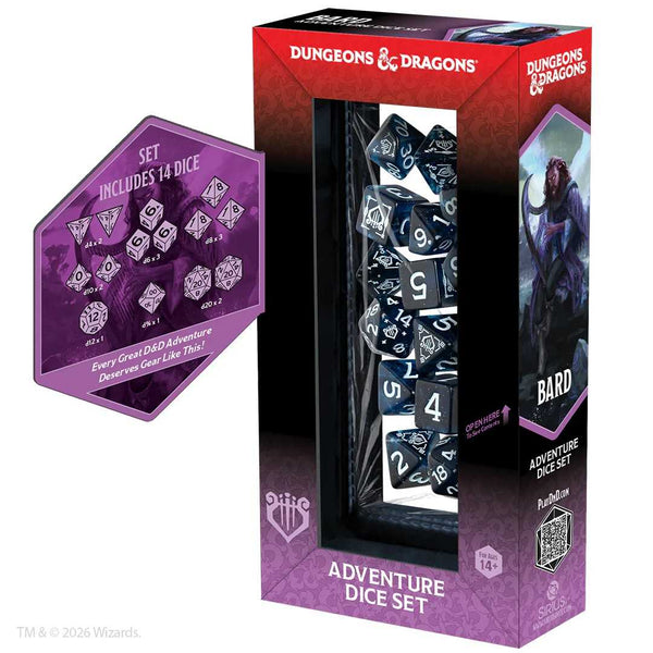 Dungeons & Dragons Adventure Dice Set - Bard (Blue, Black) - 3