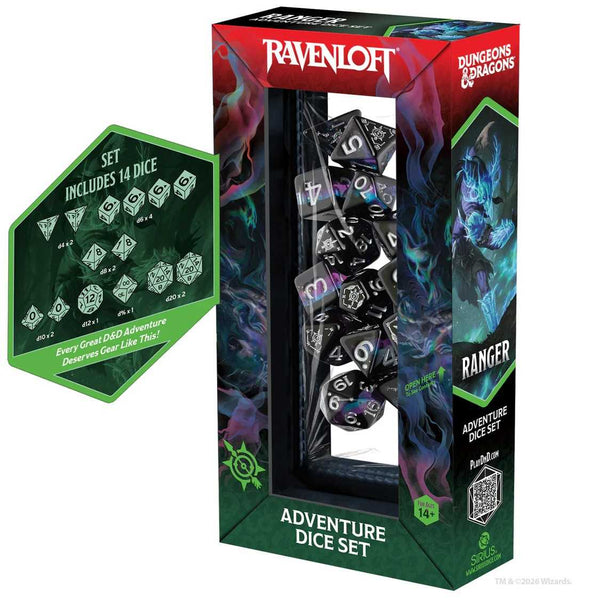Dungeons & Dragons Adventure Dice Set - Ranger (Black, Blue) - 2