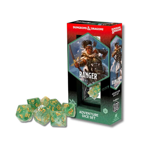 Dungeons & Dragons Adventure Dice Set - Ranger (White, Green) - Gathering Games