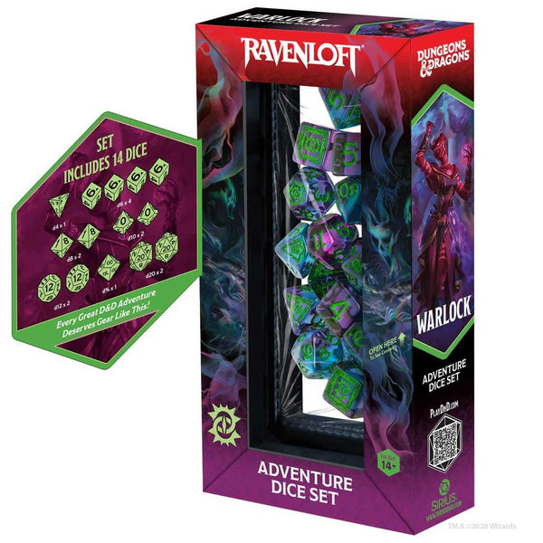 Dungeons & Dragons Adventure Dice Set - Warlock (Purple, Green) - 2
