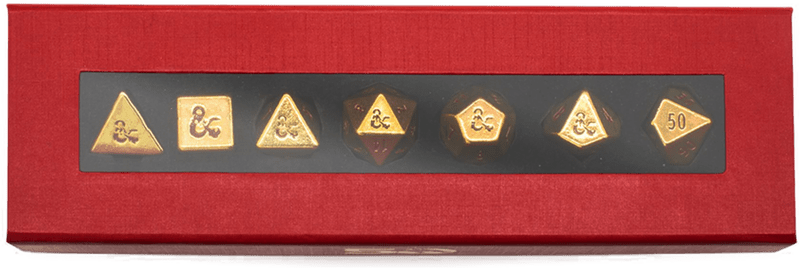 Dungeons & Dragons (D&D): 50th Anniversary 7RPG Heavy Metal Dice - Gathering Games