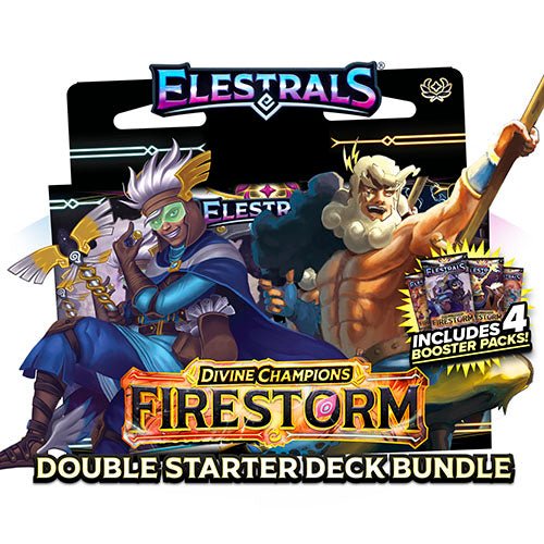 Elestrals TCG: Divine Champions: Firestorm - Double Starter Deck Bundle: Hermes VS Zeus - Gathering Games