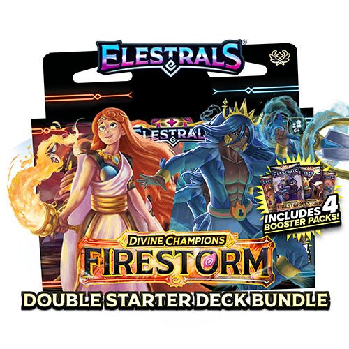 Elestrals TCG: Divine Champions: Firestorm - Double Starter Deck Bundle: Hestia VS Poseidon - Gathering Games