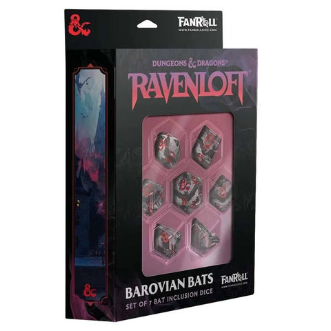 FanRoll: Dungeons and Dragons Ravenloft - Barovian Bats Dice Set - Gathering Games