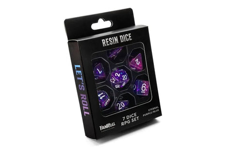 FanRoll: Eternal Purple/Blue Resin 7-Dice Set - Gathering Games