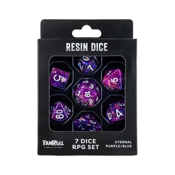 FanRoll: Eternal Purple/Blue Resin 7-Dice Set - 2