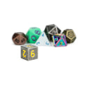 FanRoll Mystery Misfit Mini Metal Polyhedral Dice Set Display - 4