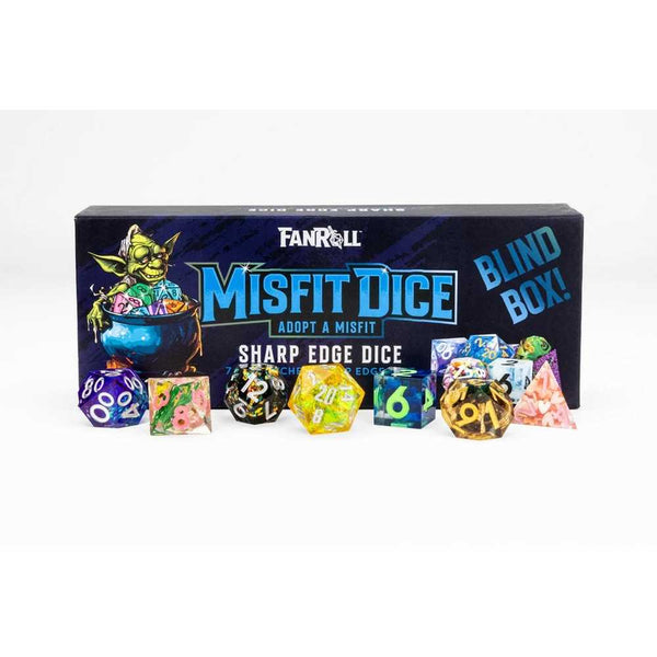 FanRoll Mystery Misfit Sharp Edge Resin Polyhedral Dice Set Display - 1