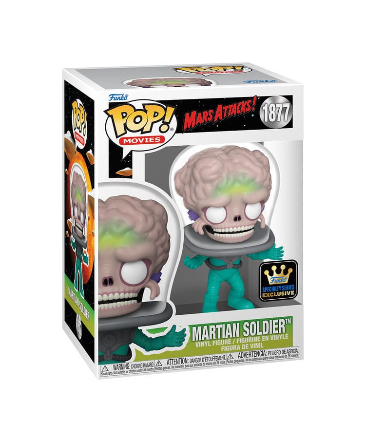 Funko Pop! Movies Vinyl: Mars Attacks POP! Figure Alien Soldier with CHASE - Gathering Games