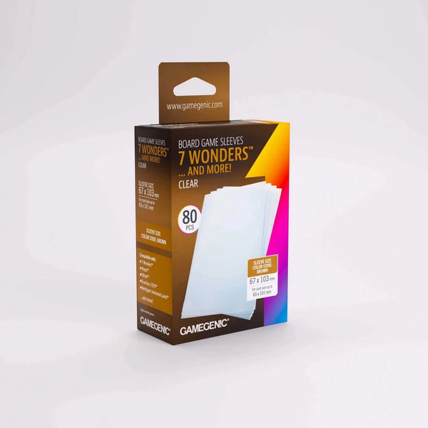Gamegenic - 7 Wonders Board Game Sleeves - Clear (100 count) - 1