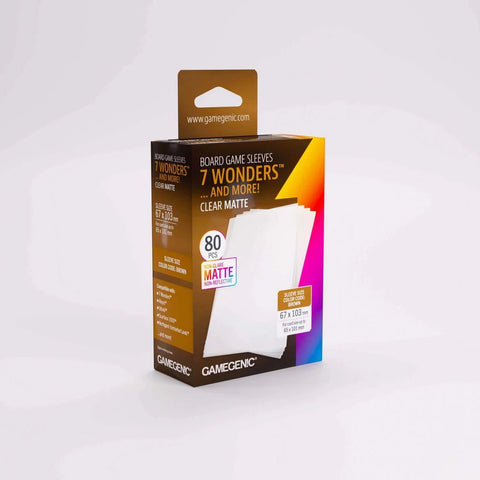 Gamegenic - 7 Wonders Board Game Sleeves - Clear Matte (100 count) - Gathering Games