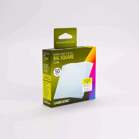 Gamegenic - Big Square Board Game Sleeves - Clear (100 count) - Gathering Games