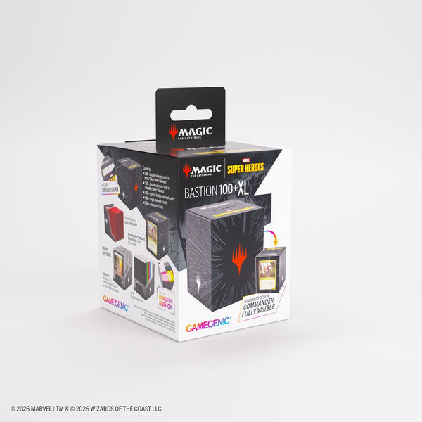 Gamegenic - Magic: The Gathering Marvel Super Heroes Bastion 100+ XL Deck Box - Comic Burst Black - 2