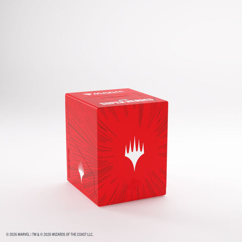 Gamegenic - Magic: The Gathering Marvel Super Heroes Bastion 100+ XL Deck Box - Comic Burst Red - Gathering Games