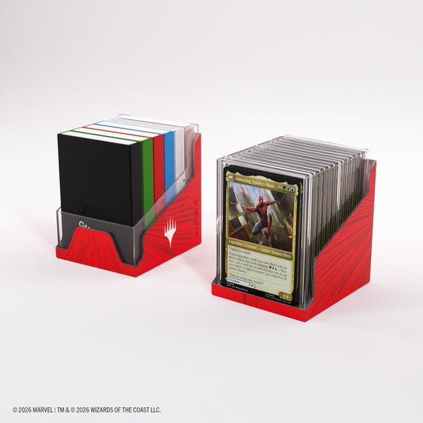 Gamegenic - Magic: The Gathering Marvel Super Heroes Bastion 100+ XL Deck Box - Comic Burst Red - 4