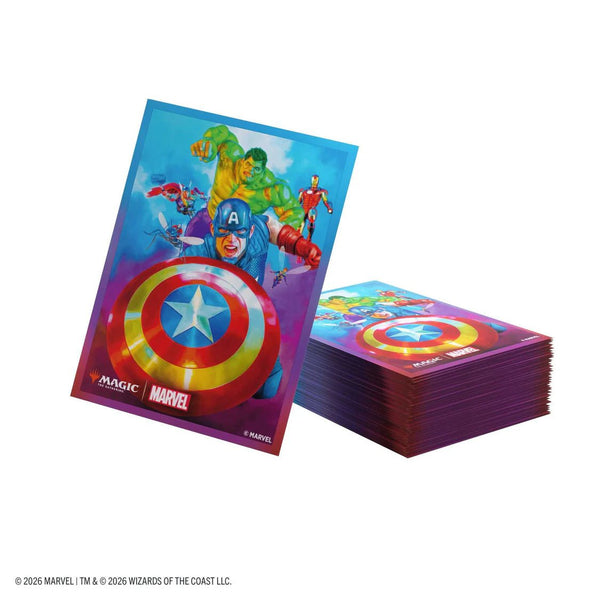 Gamegenic - Magic: The Gathering Marvel Super Heroes Premium Art Sleeves - Captain America, Team Leader - 4